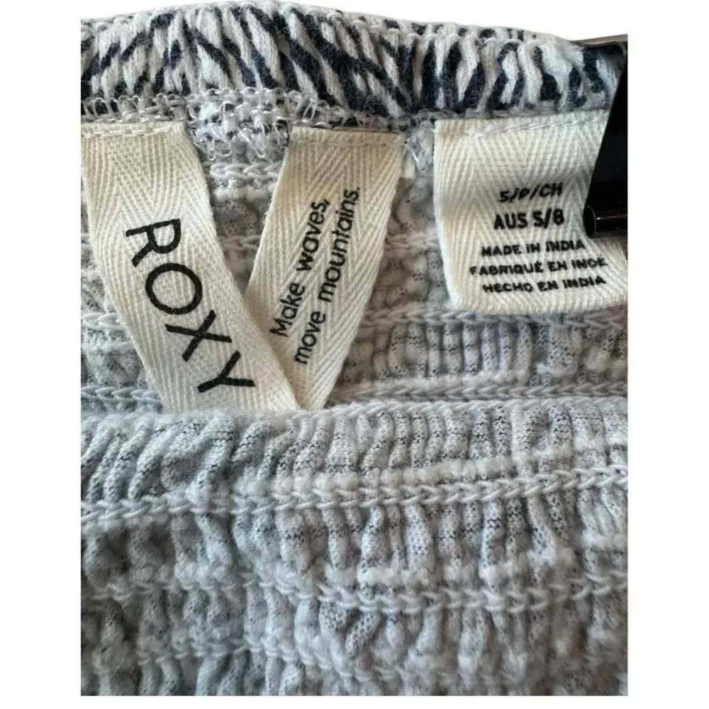 Roxy Women's Sunset Walks Printed Puff Sleeve Crop Size Small